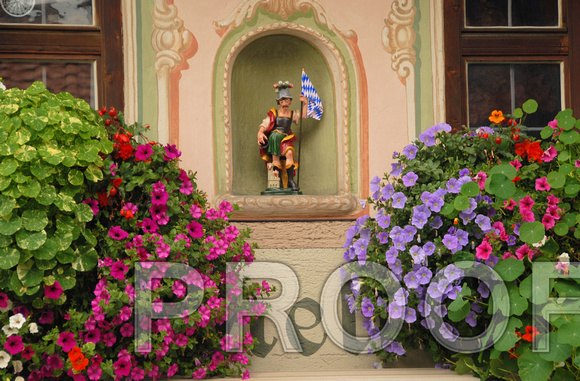 Street Scene, Flowers in Oberammergau